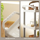 Carrello Portavivande 3 Livelli 88x44x93 cm Bianco e Argento  