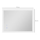 Specchio Bagno con Luci LED  3 Tonalità 70x50 cm Controllo Touch e Design Antiappannamento   