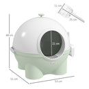 Lettiera per Gatti max 4 Kg 53x51x48 cm con Paletta in Polipropilene Bianca e Verde