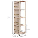 Libreria 4 Ripiani 40x40x150 cm con Rotelle in Legno Quercia