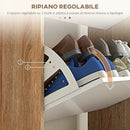 Scarpiera Salvaspazio 18-24 Paia di Scarpe a 3 Cassetti  72x24x119 cm in Truciolato Bianco