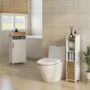 Mobiletto Bagno con Vassoio Rimovibile 40x30x88 cm in Truciolato Bianco