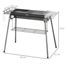 Barbecue a Carbone Carbonella 96x61x72 cm in Acciaio Nero