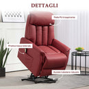 Poltrona Relax Reclinabile Alzapersone Elettrica con Telecomando Rosso   