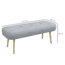 Panca Fondoletto 114x38x45 cm in Tessuto Grigio
