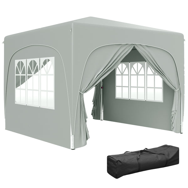 acquista Gazebo da Giardino Pop-Up 300x300x273 cm Pieghevole con Altezza Regolabile e Protezione UPF50+ Grigio Chiaro