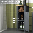 Mobile Bagno Salvaspazio 1 Anta 1 Ripiano 32x30x80 cm in Legno Truciolare e MFD Grigio