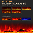 Camino Elettrico da Parete 1800W con Telecomando e Display LCD 91,4x15,8x45 cm Nero 