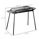 Barbecue a Carbone Carbonella 113x59x83,5 cm in Acciaio Nero