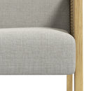 Poltrona Stile Boho 65,5x72x78 cm in Rattan e Tessuto Effetto Lino Grigio