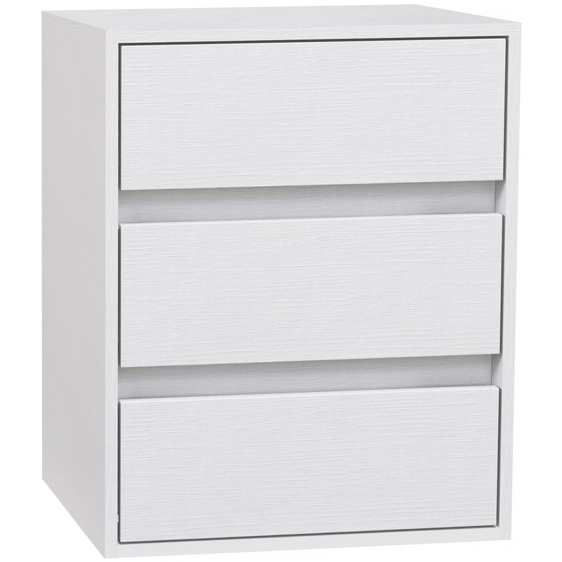 Cassettiera 3 Cassetti Moderna 40x30x50,5 cm in Legno Bianco    