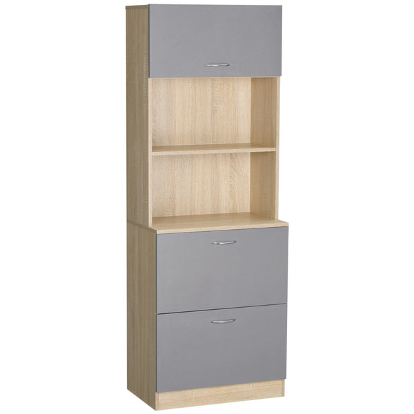 Madia Credenza per Cucina 2 Cassetti e Armadietto 60x38x168 cm in Legno  Grigio online