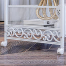 Carrello da Cucina Portaoggetti 3 Livelli 34x29,5x57,5 cm in Truciolato e Acciaio Bianco