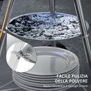 Barbecue a Carbonella con Griglia in Acciaio Coperchio e Prese d'Aria e Ruote Nero   