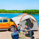 Tenda per Auto Impermeabile a 3 Porte in Poliestere 239x210x210 cm PE e Fibra di Vetro Grigio e Arancione-2