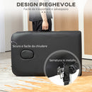 Lettino da Massaggio Fisioterapia Pieghevole Altezza Regolabile 215x60x61-84 cm Struttura in Alluminio Nero 