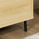 Mobiletto Basso 120x39,5x64 cm in Truciolato e Acciaio Naturale