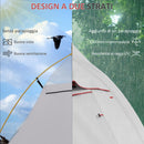 Tenda da Campeggio con Borsa da Trasporto 300x135x110 cm in Poliestere e Alluminio Grigio Chiaro