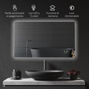 Specchio da Bagno 90x60 cm con Cornice a LED Argento