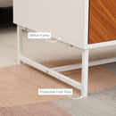 Tavolino da Caffè 2 Cassetti 100x50x40 cm in Legno e Metallo Bianco e Marrone