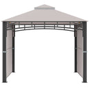 Gazebo da Giardino 3x3m con Tenda Parasole Laterale Cachi