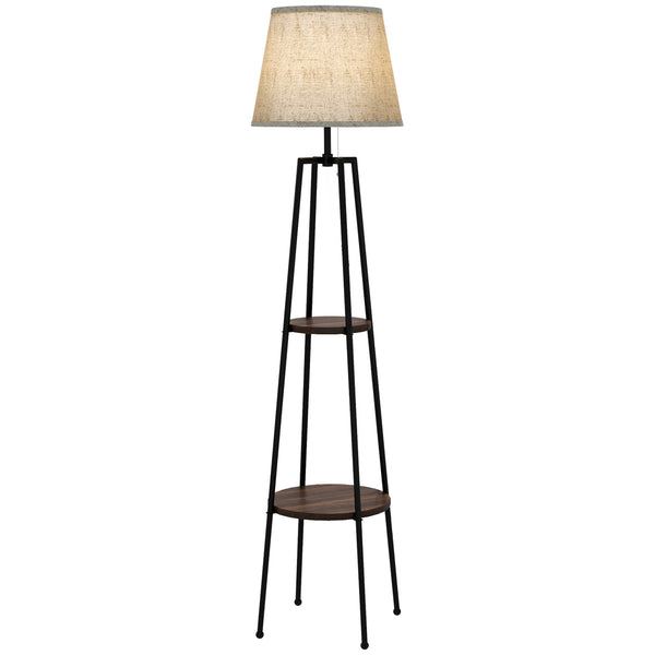 prezzo Lampada da Terra Ø42x166 cm in Metallo e MDF Nero e Marrone