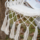 Sedia Sospesa a Dondolo 90x50 cm da Interno ed Esterno in Tessuto con Nappe Crema  