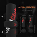 Sacco Boxe da Terra Autoportante con Bersaglio Regolabile Base Riempibile e Ventose   Nero