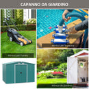 Casetta Box da Giardino 260x206x179 cm in Acciaio Verde