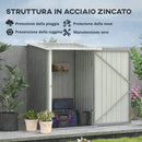 Casetta Box da Giardino 100x103x160cm in Acciaio Galvanizzato Grigio 