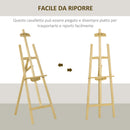 Cavalletto Treppiede da Pittura 51,5x71,5x134,5 cm in Legno di Pino Naturale   