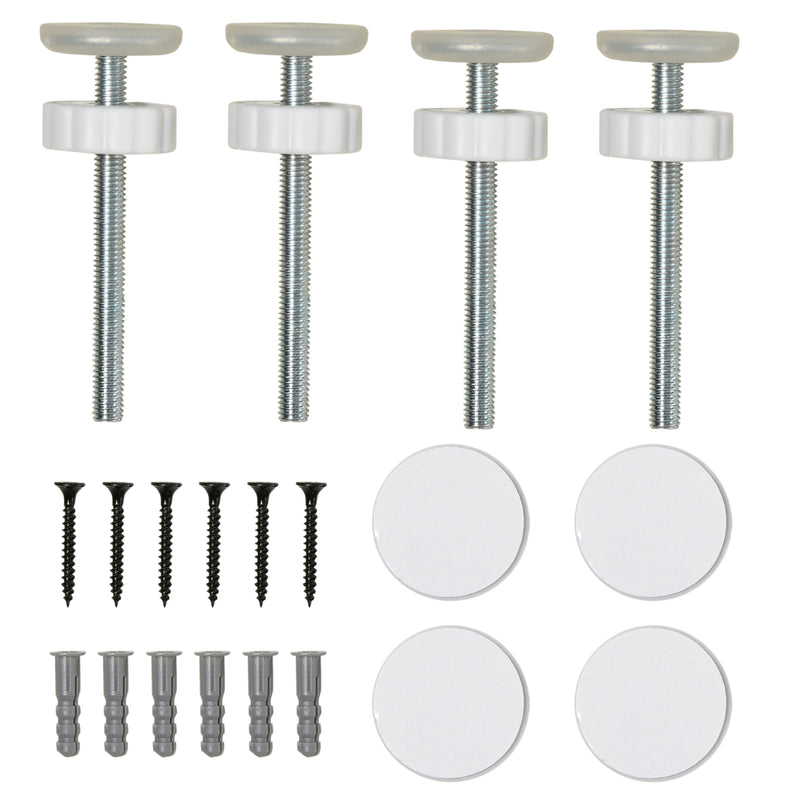 Cancelletto di Sicurezza per Animali Domestici Regolabile 75-95 cm in Acciaio e ABS Bianco 