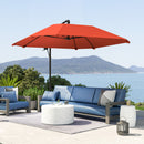 Ombrellone a Sbalzo 260x304x245 cm Base a Croce in Metallo e Poliestere Rosso Ruggine  