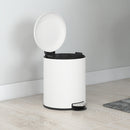 Pattumiera a Pedale 5 Litri 26,5x21x28 cm con Coperchio Frizionato in Metallo e PP Crema