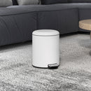 Pattumiera a Pedale 5 Litri 26,5x21x28 cm con Coperchio Frizionato in Metallo e PP Crema