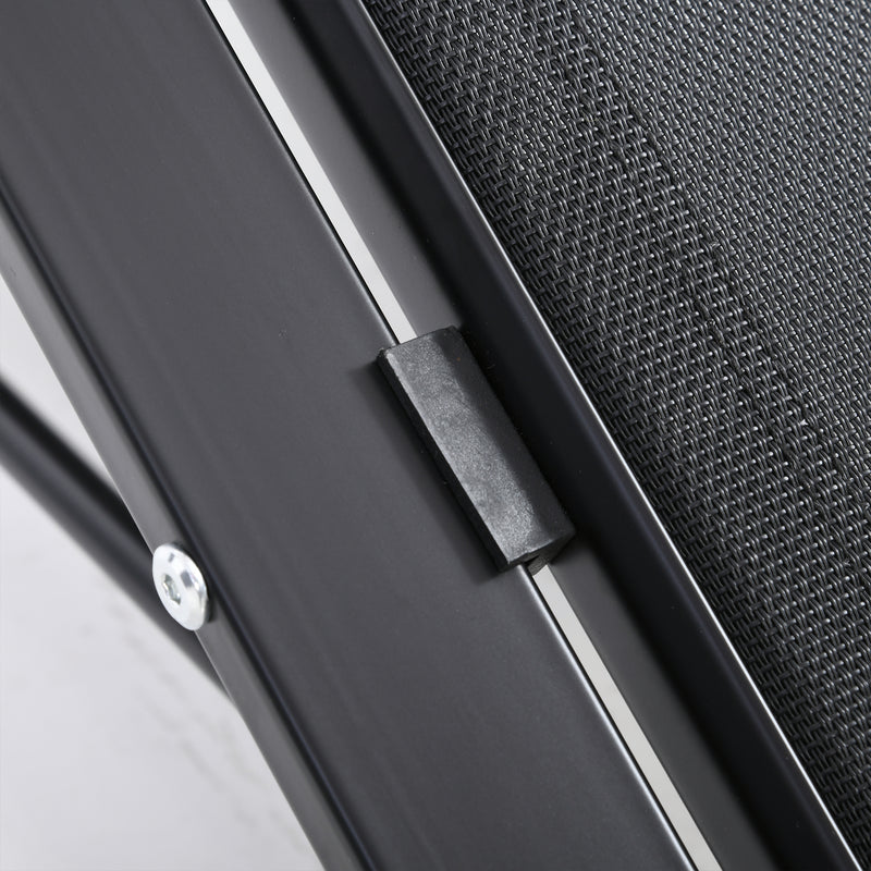 Set 2 Lettini Prendisole e Tavolino con Ripiano 59x169x66 cm in Tessuto Traspirante e Metallo Nero