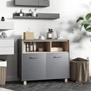 Mobile Bagno con Armadietto e Vani Aperti 80x35x70 cm Grigio   