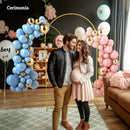 Set di 3 Archi da Giardino da 1,8-2-2,2 m in Metallo Oro   