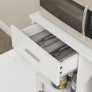 Mobile Dispensa da Cucina 80x35x180 cm 4 Armadietti 3 Ripiani e 1 Cassetto in Legno Bianco  