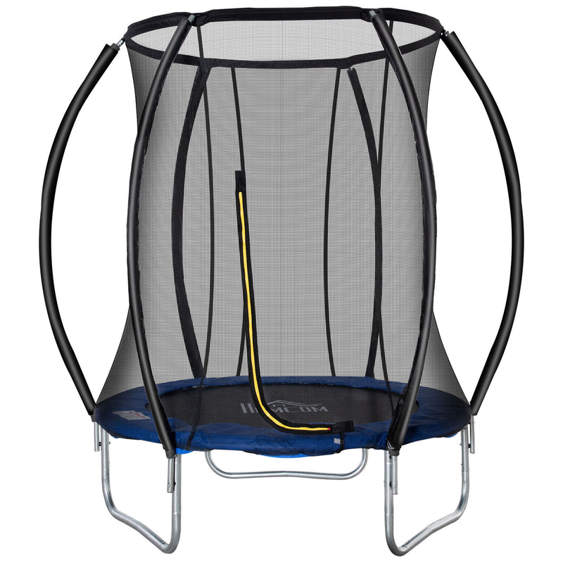 Trampolino Tappeto Elastico per Bambini Ø225x235 cm in Acciaio e PVC Nero e Blu