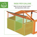 Pollaio da Giardino per 4-8 Galline con Rete Metallica e Tetto Apribile 240x112,5x76 cm in Legno Arancione
