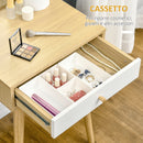 Consolle Trucco 50,5x41x134,5 cm con Specchio e Cassetto in Truciolato Naturale