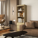 Mobile Libreria con 3 Ripiani e 3 Cassetti 60x35x180 cm in Legno Rovere