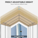 Box Auto da Esterno 600x295x265-310 cm in Acciaio e Polietilene Beige