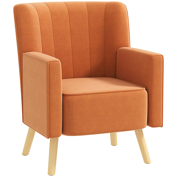 acquista Poltrona Moderna da Camera 70x76x92 cm in Tessuto Effetto Velluto Marrone