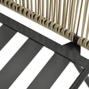 Set da Giardino 2 Sedie in Stile Boho e Tavolino in Vetro in Rattan Caffè   