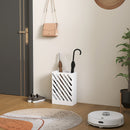 Portaombrelli di Design 28x14x41 cm con Vaschetta Raccogli Gocce e 4 Ganci in Metallo Bianco   