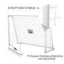 Porta da Calcio per Adulti e Bambini Bersaglio e Pali Rivestiti in Tessuto 186x62x123 cm Bianco 