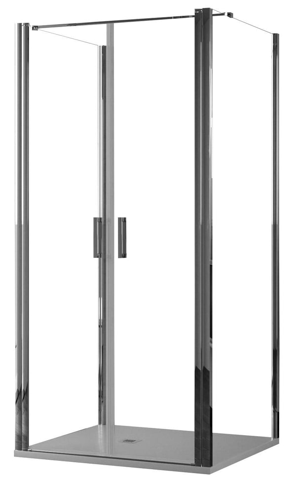 Box Doccia 3 Lati 2 Ante Saloon in Cristallo Trasparente 6mm H195 Bonussi Marty Varie Misure online