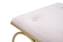 Sgabello Heart Rosa 50x37,5x51,5 cm in Ferro e MDF e Spugna e Poliestere Oro e Crema